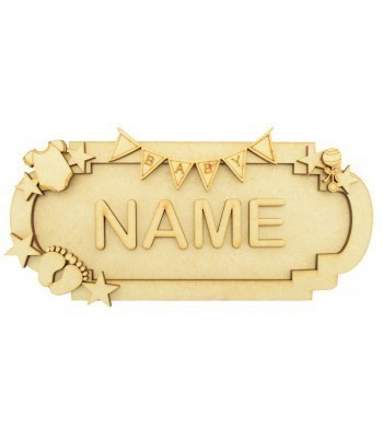 Laser Cut Personalised 3D Fancy Street Sign - Baby Themed - Size Options